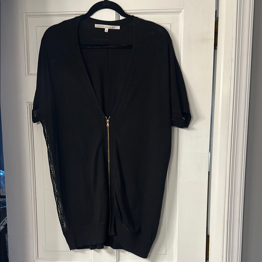 RACHEL Rachel Roy Black Short-Sleeve Cardigan